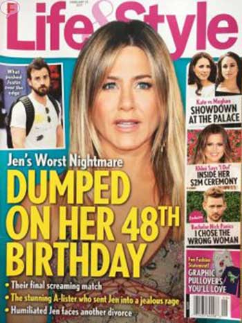Jennifer Aniston Dumped Justin Theroux Birthday life and style