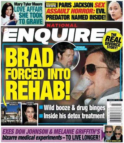 brad pitt forced rehab enquirer