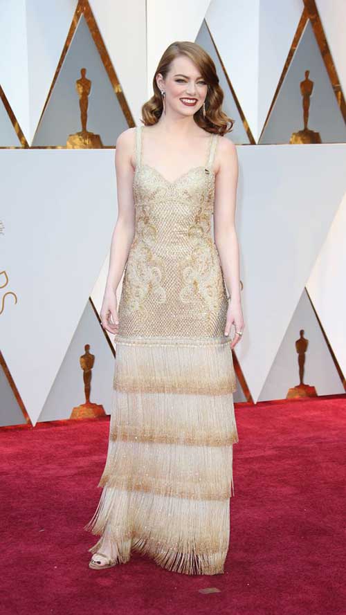 emma stone red carpet oscars