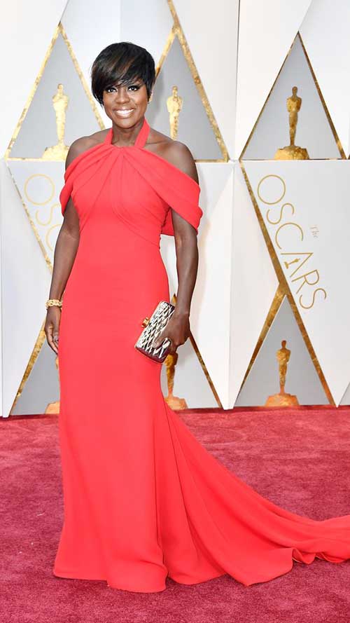 viola davis red carpet oscars