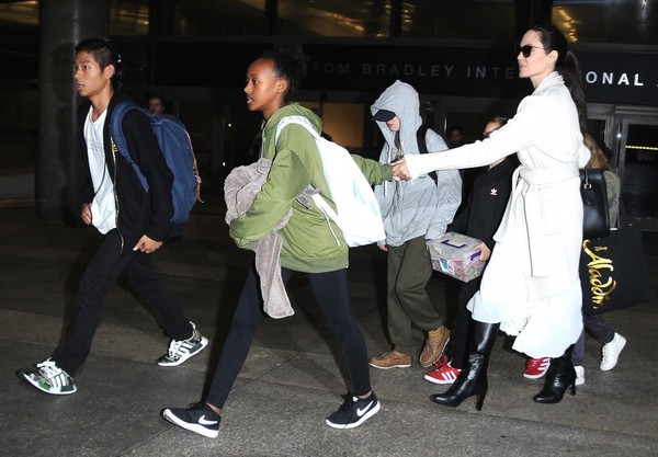 Angelina Jolie Arrives LAX