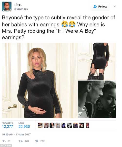 bey tweet twinboys theory