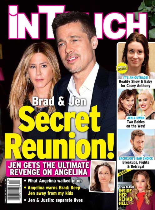 jennifer aniston brad pitt secret reunion intouch