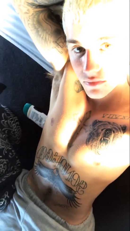 justin bieber new tattoo eagle