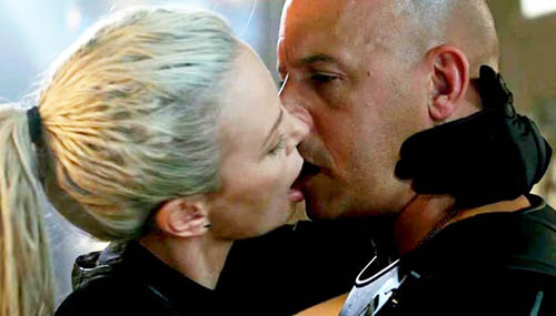 charlize theron vin diesel the fate of the furious kiss scene