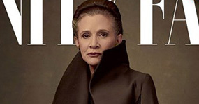 Elenco de Star Wars en Vanity Fair. Carrie Fisher como Princesa Leia.