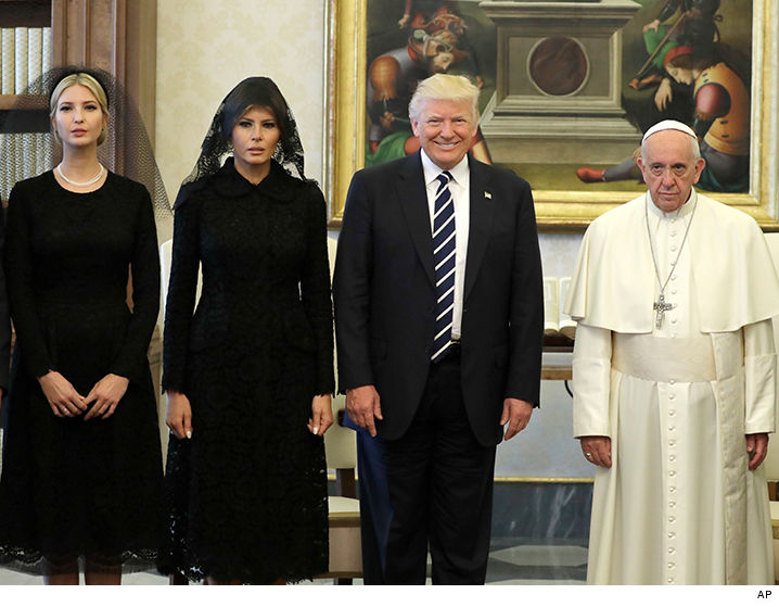 ivanka melania donald trump pope