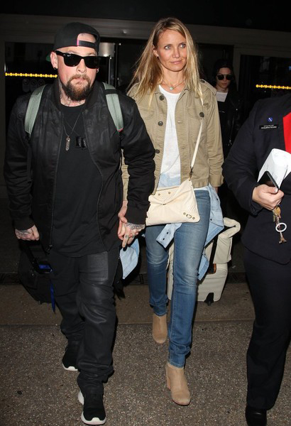 Cameron Diaz Benji Madden Land LAX 2015