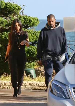 kim kardashian kanye west walking