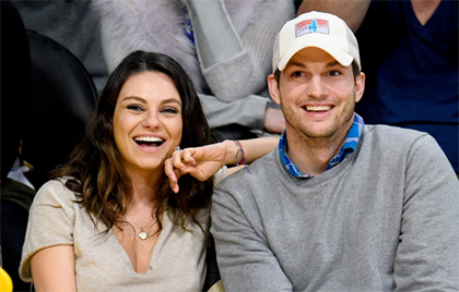 ashton kutcher mila kunis happy