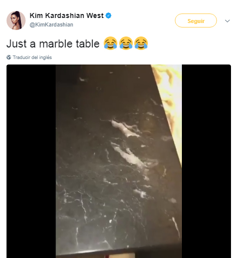 kim k marble table