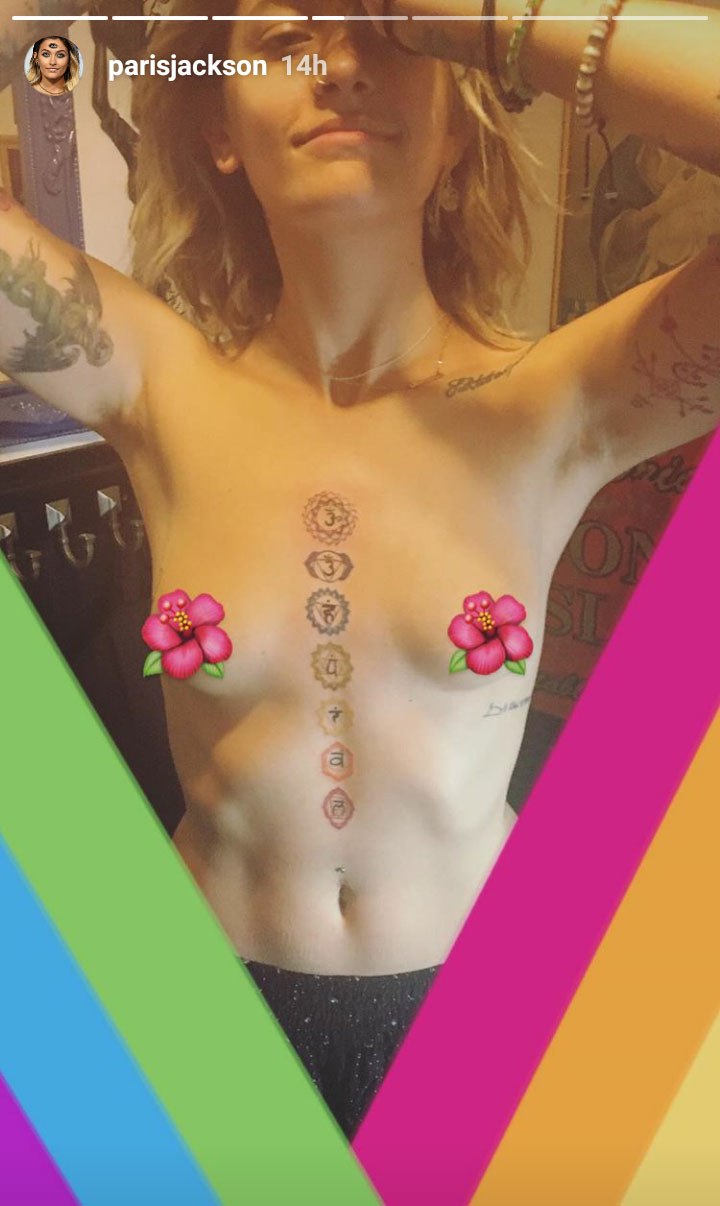 paris jackson chakras tattoo