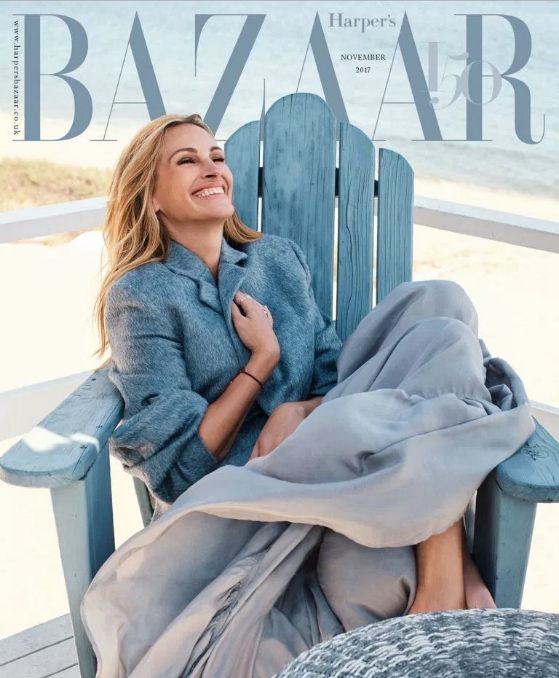 julia roberts harpers bazaar cover blue nov 2017