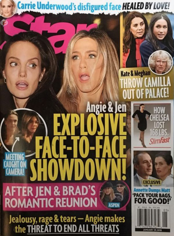 Angelina Jolie Jennifer Aniston Brad Pitt Showdown star