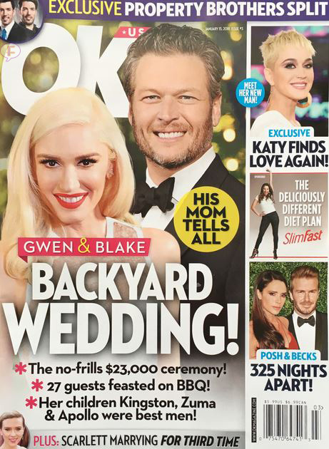 Gwen Stefani Blake Shelton Backyard Wedding Cover ok