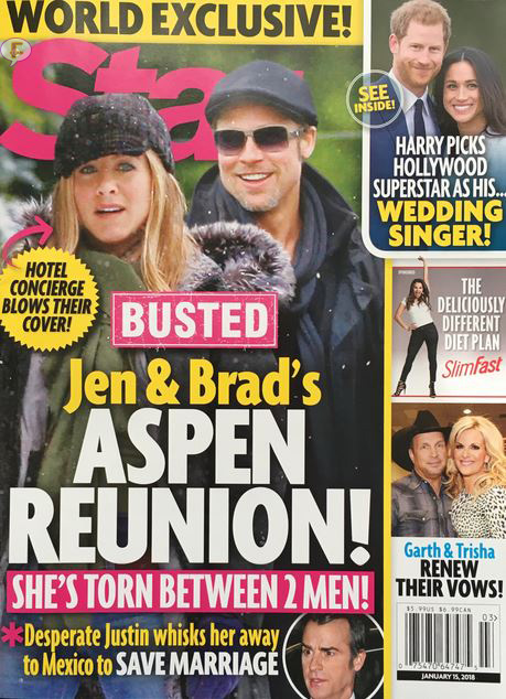 Jennifer Aniston Brad Pitt Aspen Reunion Cover Star