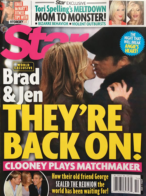 Brad Pitt Jennifer Aniston Kissing Star