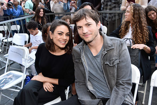 Mila Kunis Ashton Kutcher Zoe Saldana walk of fame