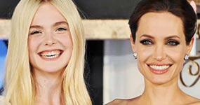 Angelina Jolie y Elle Fanning en el set de Maléfica 2