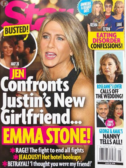 Jennifer Aniston Justin Theroux Emma Stone Star Cover