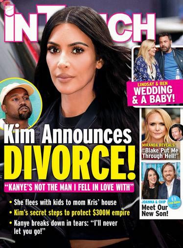 Kim Kardashian Divorce Leaving Kanye West InTouch