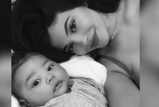 kylie jenner smiling baby stormi
