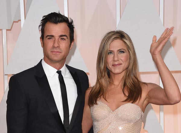 Jennifer Aniston Justin Theroux Academy Awards Arrivals 2015