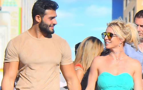 britney spears sam asghari smiling