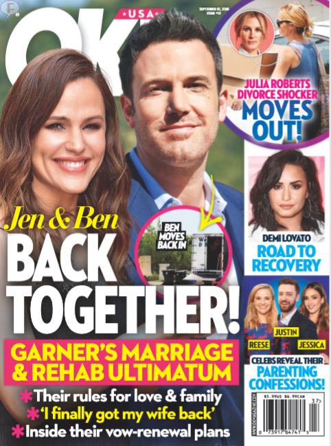 Jennifer Garner Ben Affleck Back Together Rehab OK