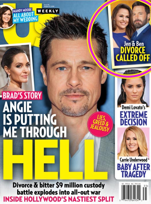 brad pitt story angie hell divorce us weekly cover