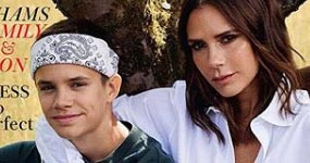 Victoria Beckham con su familia en Vogue UK