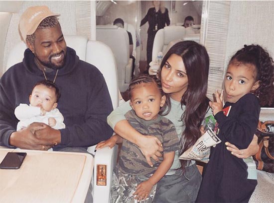 kanye kim family pic