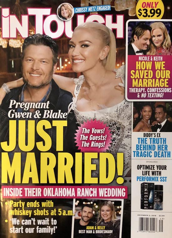 Blake Shelton Gwen Stefani Married Pregnant InTouch Cover