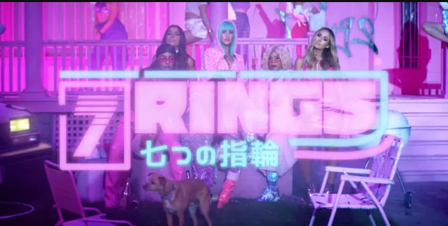 7 rings video ariana