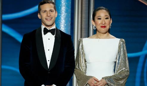 andy samberg sandra oh golden globes