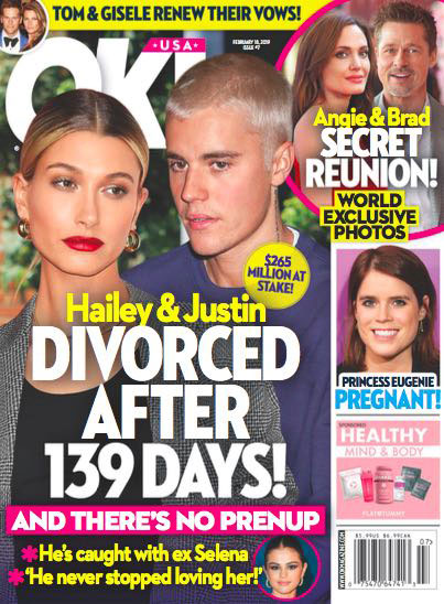 Justin Bieber Hailey Baldwin Divorce Ok cover