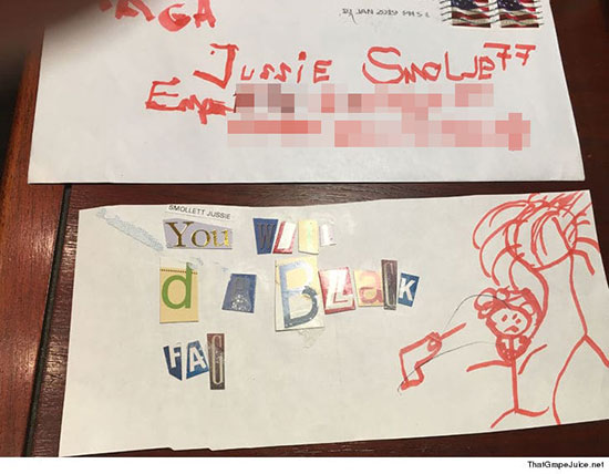 jussie smollett letter thegrapejuice tmz