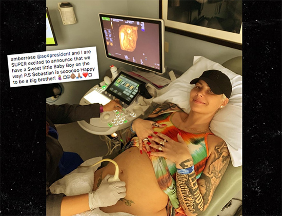 Amber Rose awaits a baby boy with her boyfriend Alexander AE Edwards