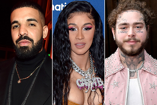 billboard drake cardib postmalone