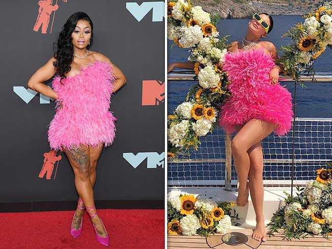 black chyna kylie jenner pink ugly dress