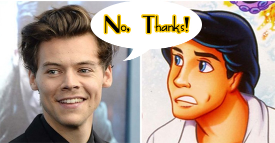 harry styles rechaza papel principe eric la sirenita