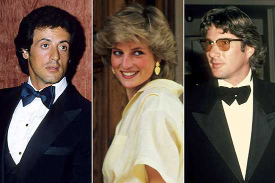 princess diana sylvester stallone richard gere