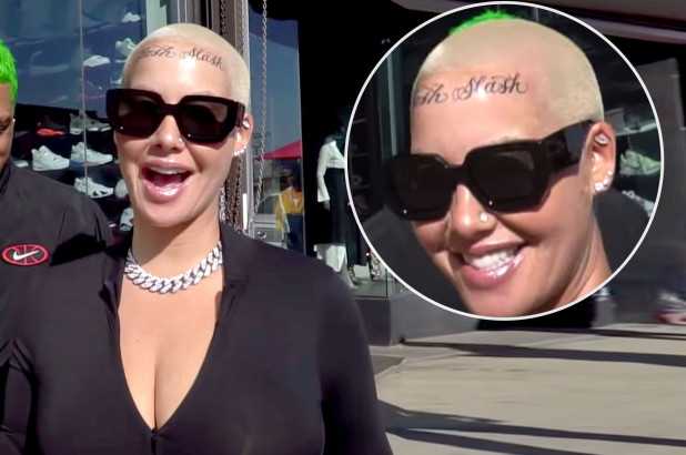 amber rose tatuaje frente