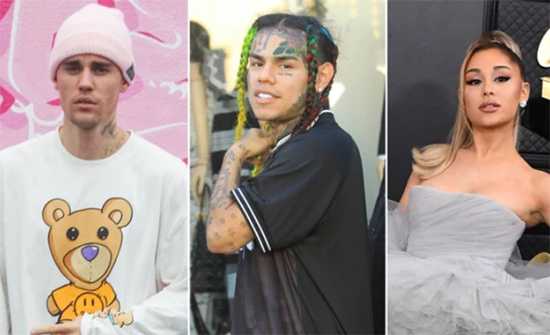 Tekashi 6ix9ine arrastra a Ariana Grande y Justin Bieber a pelea con Billboard