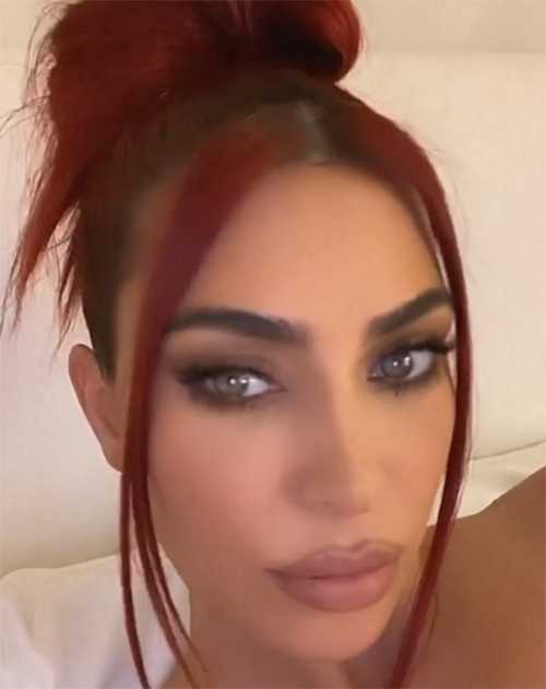 kim kardashian pelirroja