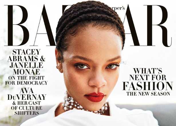 Rihanna saca la basura en ropa interior y tacones Harper’s Bazaar