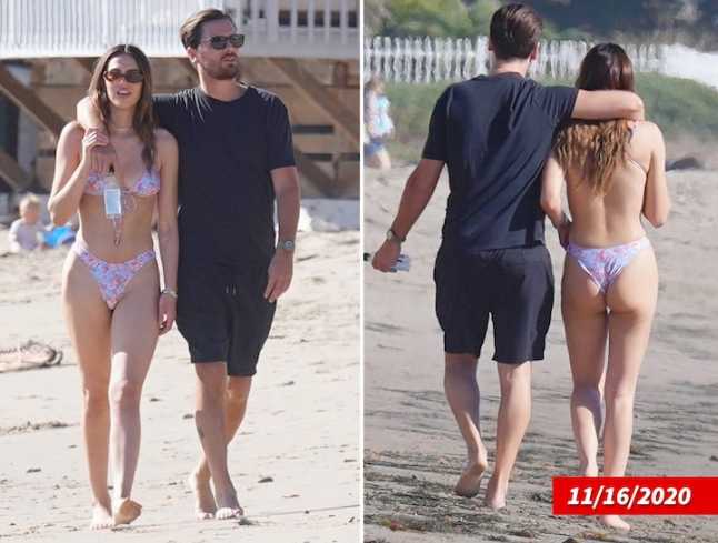 Scott Disick y Amelia en la playa