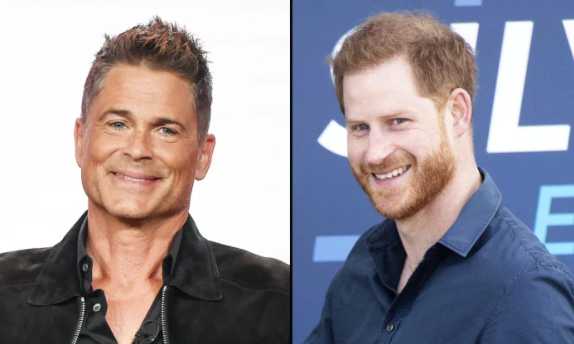 Rob Lowe vio al príncipe Harry con cola de caballo