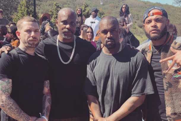 Aquí DMX posa con Kanye West