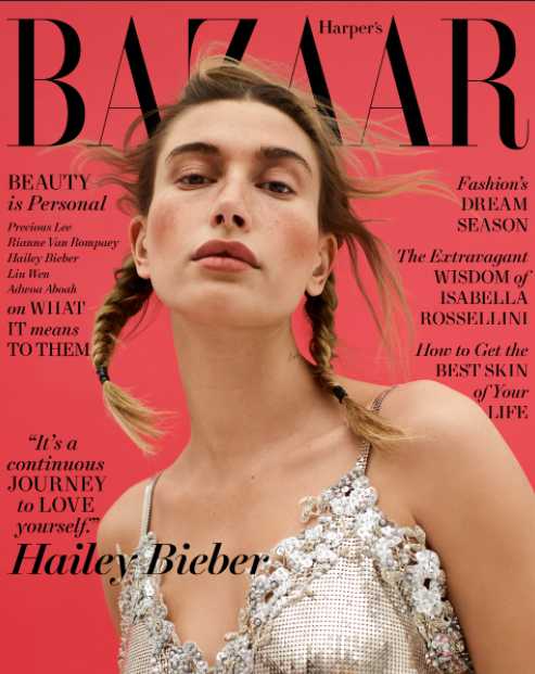 hailey bieber harper bazaar cover